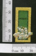 India 1950's Muguet Flowers French Print Vintage Perfume Label Multi-colour # 2740 - Etiquettes