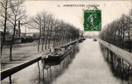 Binnenschepen  Batellerie  2 CP France  Amiens  Port D'Amont   Aubervilliers Canal  1910 - Houseboats