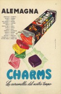 # CARAMELLE CHARMS ALEMAGNA 1950s Advert Pubblicità Publicitè Reklame Food Candies Bonbons Subigkeiten Caramelo - Affiches