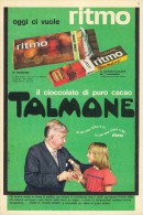 # CIOCCOLATO RITMO TALMONE 1960s Advert Pubblicità Publicitè Reklame Food Bar Candies Bonbons Chocolate - Poster & Plakate