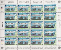 1988 -  JERSEY  -  EUROPA 1988  - SERIE  4 V.-en  CUATRO HOJAS  BLOQUE De 20  ( SHEET Of 20 STAMPS ) - MNH *** - 1988