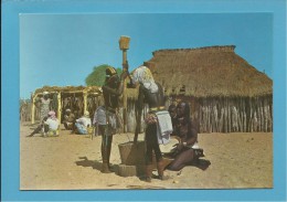 Raparigas Humbes Pilando Cereal - Costumes - Ethnic - Angola - 2 SCANS - Angola