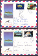 TAHITI  2 Lettres ILLUSTREES De  PAPEETE  Le 14-6 Et 19-4  1983    Affranchie Avec 2 Timbres     PAR AVION - Brieven En Documenten