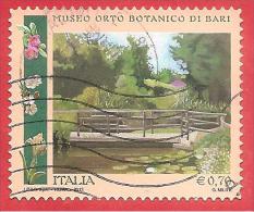 ITALIA REPUBBLICA - USATO  - 2013 - Orti Botanici D´Italia - ORTO BOTANICO BARI - € 0,70 - S. 3387 - 2011-20: Afgestempeld