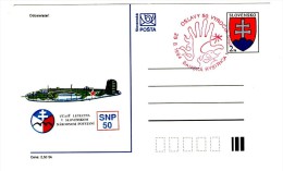 Slovakia 1994 - 50 Yers From Slovak National Uprising, Special Postal Stationery With Red Postmark - Cartes Postales