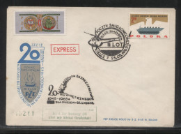 POLAND 1965 HELICOPTER COVER KIELCE - SKARZYSZEW Flight CINDERELLA STAMP TYPE 1 MINISTRY OF DEFENCE - Lettres & Documents