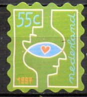 NETHERLANDS 1997 Christmas -  Head & Heart - 55c. - Green  MNG - Ungebraucht