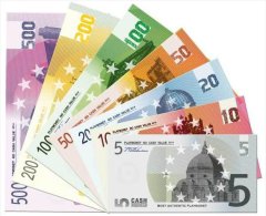 Test Note Set/educativ EURO, Spielgeld "CASH......" Beids. Druck, Sample, RRR, UNC, Euro Size - Otros & Sin Clasificación