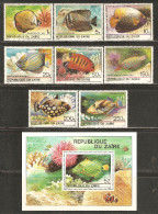 Zaire 1980 Mi# 664-671, Block 38 ** MNH - Tropical Fish - Unused Stamps