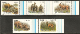 Zaire 1993 Mi# 1079-1083 ** MNH - Natl. Game Parks, 50th Anniv. - Unused Stamps