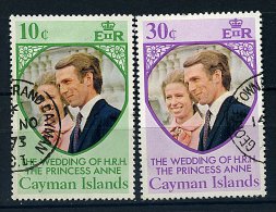Iles Caïmanes Ob N° 322/323 - Mariage De La Princesse Anne - Cayman (Isole)