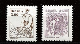 Brésil ** N° 1368/1369 - Série Courante. Le Vannier, La Récolte De Ramie - Neufs