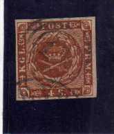 DANEMARK - DANMARK - DENMARK - DANIMARCA 1854 ROYAL EMBLEMS 4 SK COAT OF ARMS ARMOIRIES 4 S STEMMA 4SK USED - Gebraucht