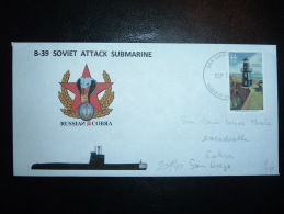 LETTRE TP USA 44 OBL. SEP 10 2009 SAN DIEGO CA 92110 + B-39 SOVIET ATTACK SUBMARINE - Sous-marins