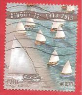 ITALIA REPUBBLICA USATO - 2013 - Centenario Dell´ideazione Dell´imbarcazione A Vela Dinghy 12´ - € 0,70 - S. 3399 - 2011-20: Gebraucht