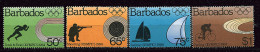 Barbade ** N° 592 à 595 - J.O. De Los Angeles (course, Tir à La Carabine, Voile, Cyclisme) - Barbades (1966-...)
