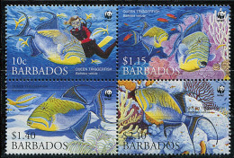 Barbade ** N° 1157 à 1160 Formant Bloc - Poissons - Barbados (1966-...)