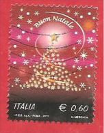 ITALIA REPUBBLICA USATO - 2012 - Natale Laico - Albero Di Natale - € 0,60 - S. 3356 - 2011-20: Oblitérés