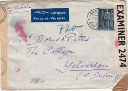 1942, LETTRE SUISSE, CENSURE ALLEMANDE, LAUSANNE Pour YLVERTON  /5262 - Brieven En Documenten