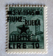 ITALIA 1945 - OCCUPAZIONE IUGOSLAVA FIUME - FRANCOBOLLI D'ITALIA SOVRASTAMPATO, MH* - Jugoslawische Bes.: Fiume