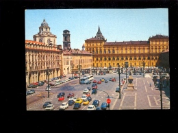 TORINO Piazza Castello  ( Autobus Parking Auto Fiat 500 Citroen Ami 8 Alfa Romeo +++ - Places & Squares