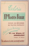 Publicité/Calendrier. Anderlecht. Poêlerie Vanden Borre. Rue Wayez. 1948 - Kleinformat : 1941-60