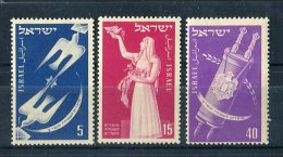 Israel 1951. Yvert 50-52 * MH. - Unused Stamps (without Tabs)