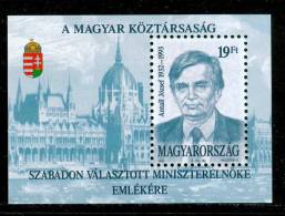 HUNGARY-1993.Souvenir Sheet - In Memo Josef Antall,Prime MInister MNH!! Mi:Bl.229 - Nuovi