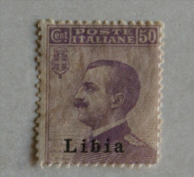 ITALIA 1917 . LIBIA EFFIGIE VITTORIO EMANUELE 50 CENT MLH* - Libya