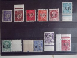 Lot N°617 Lot De 10 Timbres Neufs** Pétain Et Mercure Surchargé Libération - Liberazione