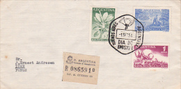 Argentina  1956 Flowers  Registered FDC - FDC