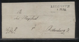 POLAND PRUSSIAN PARTITION ZONE STAMPLESS LETTER LIEGNITZ (NOW LEGNICA) TO ROTHENBURG AN DER ODER (NOW CZERWIENSK) - ...-1860 Voorfilatelie