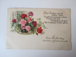 AK / Bildpostkarte 1934 "Zum Muttertag Herzliche Glückwünsche" Gedicht / Blumen Vergiß Nicht Straße Und Hausnummer Anzug - Moederdag