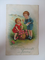 AK / Künstlerkarte 1931 "Herzlichen Glückwunsch Zum Geburtstage" Kinder Mit Blumen Und Brief - Anniversaire