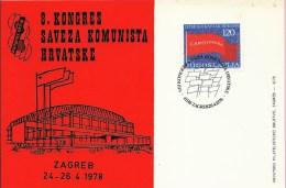 8th Congress Of The Croatian Communists (SKH), Zagreb, 26.4.1978., Yugoslavia, Carte Postale - Lettres & Documents