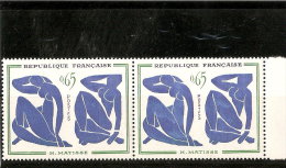 FRANCE VARIETES N° 1320A SE TENANT Vert Bleu Ciel - Unused Stamps