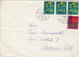 1958, LETTRE SUISSE,  MUNCHENSTEIN Pour MONACO N/5304 - Storia Postale