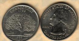 USA UNITED STATES 1/4 DOLLAR CONNECTICUT TREE FRONT WASHINGTON HEAD BACK 1999D VF READ DESCRIPTION CAREFULLY !!! - 1999-2009: State Quarters