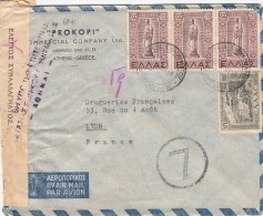 1940, LETTRE GRECE,   CENSURE ATHENS Pour LYON  /5313 - Storia Postale