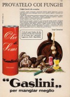 # OLIO SEMI DI ARACHIDE GASLINI 1950s Advert Pubblicità Publicitè Reklame Food Olio Huile Corn Oil Ol Aceite - Posters