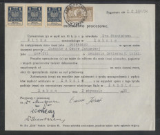 POLAND 1934 POWER OF ATTORNEY 3ZL GENERAL REVENUE (3 X 1ZL BF#106) +50GR COURT REVENUE (BF#17) TARNOW ZABNO - Steuermarken