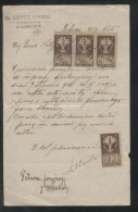 POLAND 1920 COURT DOCUMENT WITH 1 X 1M + 3 X 3M GENERAL DUTY REVENUE (BF#16, 17) TARNOW DABROWO - Revenue Stamps