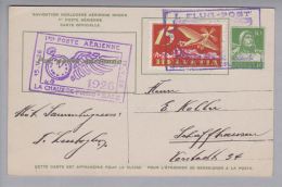 Schweiz Flugpost Ganzsache 1926-05-15 La Chaux-de-Fonds - Basel - Used Stamps