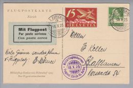 Schweiz Flugpost Ganzsache 1925-10-18 Militärflugkonkurrenz Zürich-St.Gallen - Oblitérés