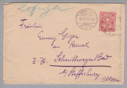 Heimat AG Zofingen 1897-08-06 (ambulant Nr.20 L42) Bahnwagenvermerk Brief Nach Schmittweyerbad Steffisburg - Storia Postale