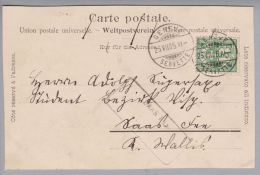 Heimat VS Saas Fee 1905-07-24 Aushilfsstempel Auf AK Von Genève-Servette - Storia Postale