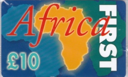 UK, £10, Africa First,  Mint In Blister, Prepaid Card, 2 Scans. - Otros & Sin Clasificación