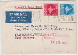 India  1959  Air Mail  Book - Post  Cover To Germany# 81311   Inde  Indien - Briefe U. Dokumente