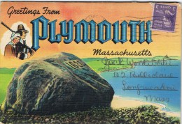 7492. Paquete Postal Souvenirs PLYMOUTH (Massachusets), Fechador Plymouth1943 - Pittsburgh