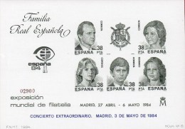 Aufdruck EXPO Madrid 1984 Spanien Block 27 AD ** 150€ König Juan Carlos+Familie Overprint M/s Philatelic Sheet Bf Espana - Souvenirbögen